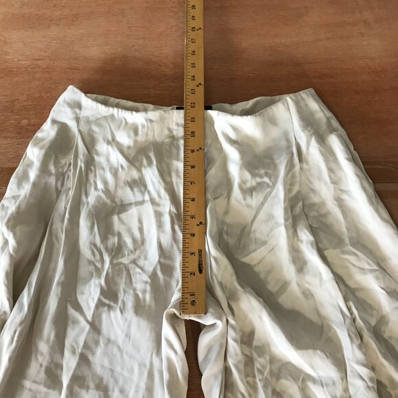 Lafayette 148 Wide Leg Pants Women 12 Beige High Rise Pocket Silk Blend Pull On - Picture 7 of 12